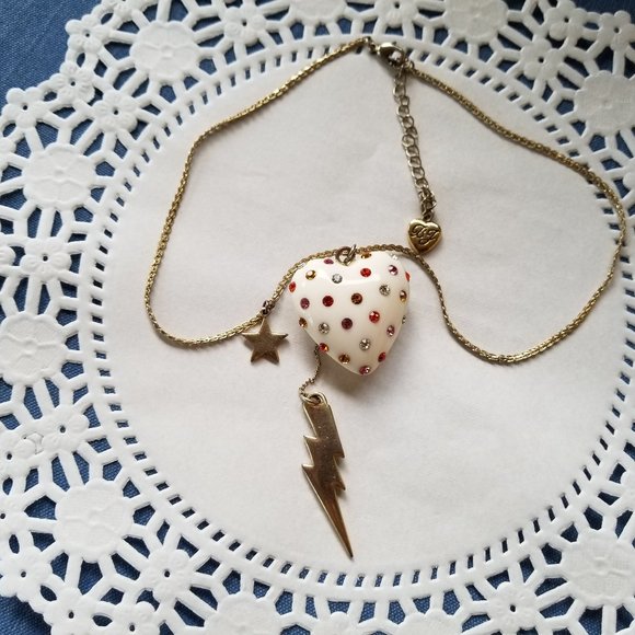 Betsey Johnson Y2K "Sweetie Pie" White Lucite Heart Lightening Bolt & Star GPC - Picture 4 of 11